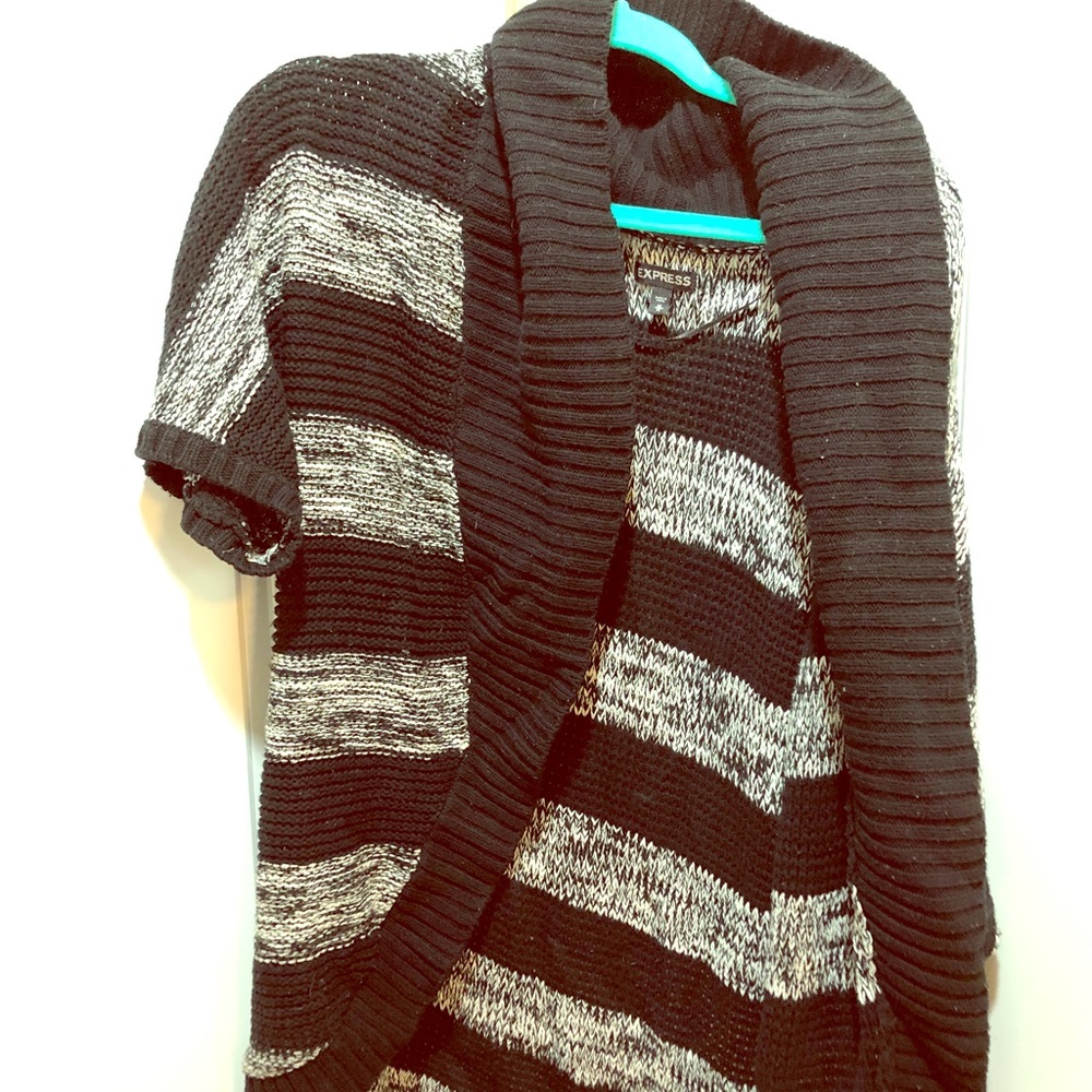 Black and white knit cardigan